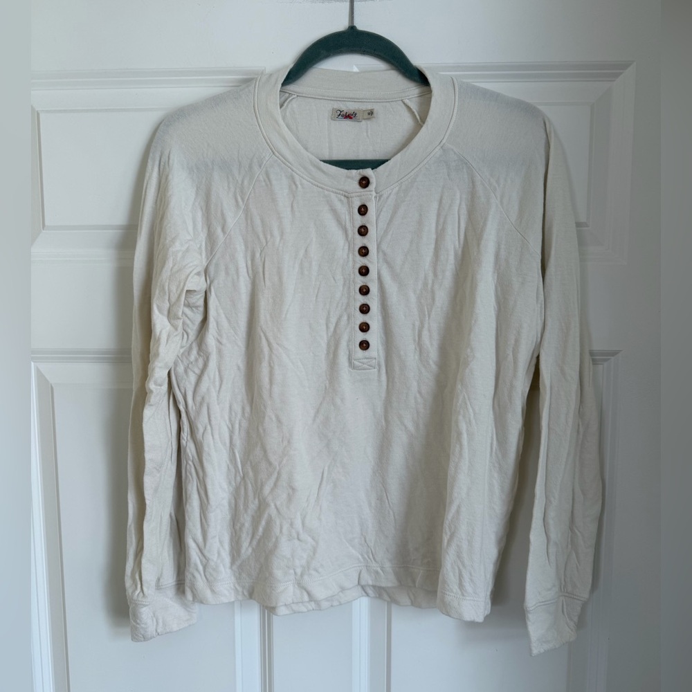 Faherty Cloud Henley Top Medium Ivory - image 2